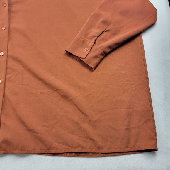 NWOT Punyus Japanese Streetwear extreme oversized burnt orange button down top - Picture 2 of 7